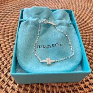 Tiffany & Co. Silver T Two Chain Bracelet.